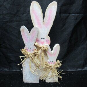 Rustic Easter Bunny Wood Tabletop Decor